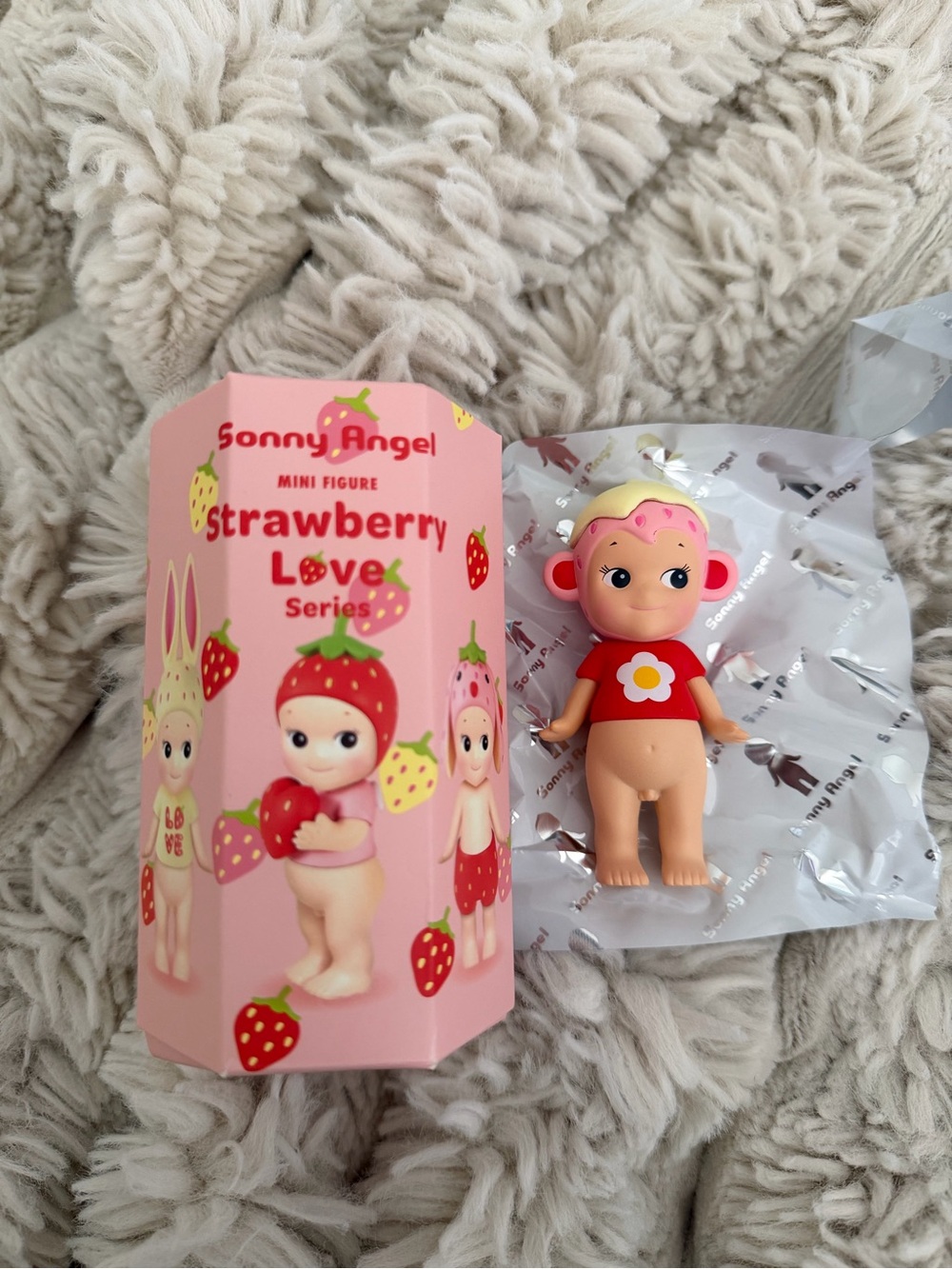 NEW Sonny Angel Strawberry Love Series - Monkey